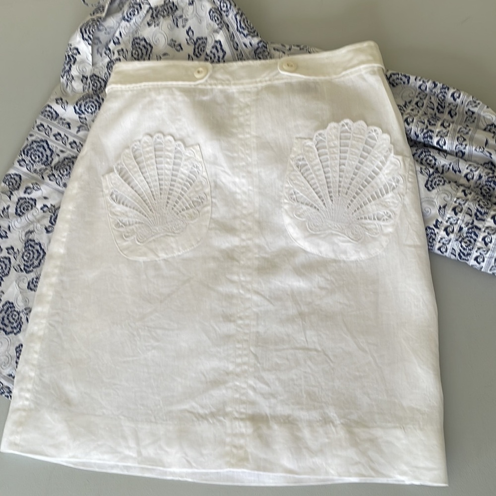 WHITE LINEN SUMMER SKIRT